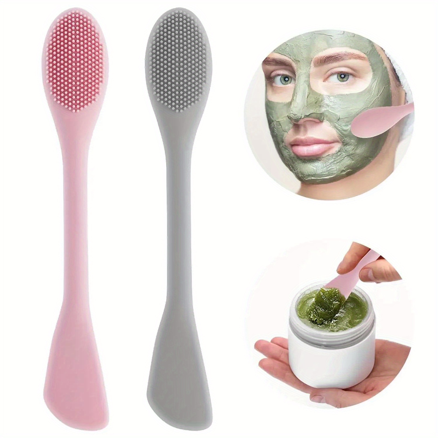 Wax Applicator Pad - Double Head Facial Mask Brush Silicone