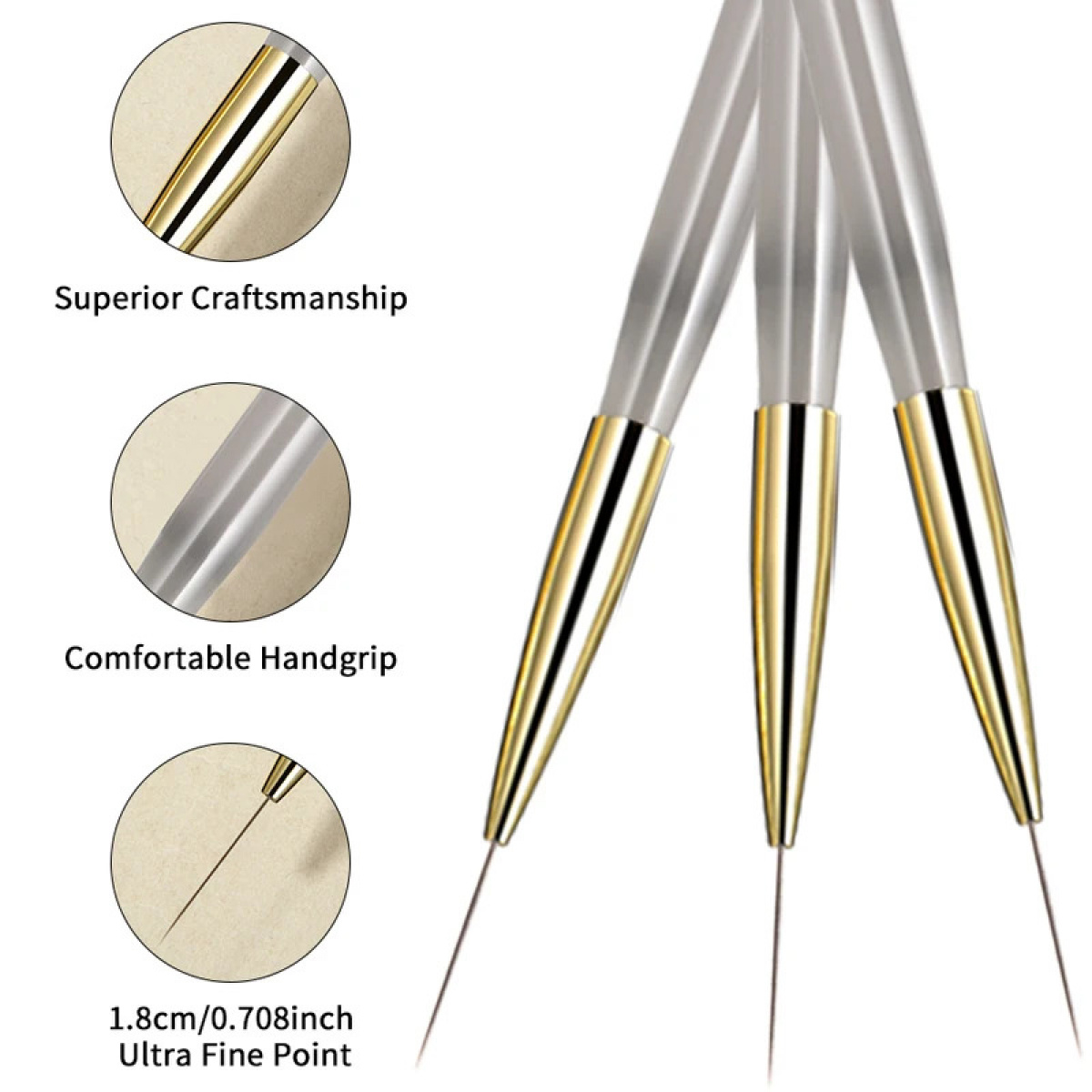 1/2/5Pcs Nail Art Liner Brush  - Detailing Brush Set ulasan dan harga