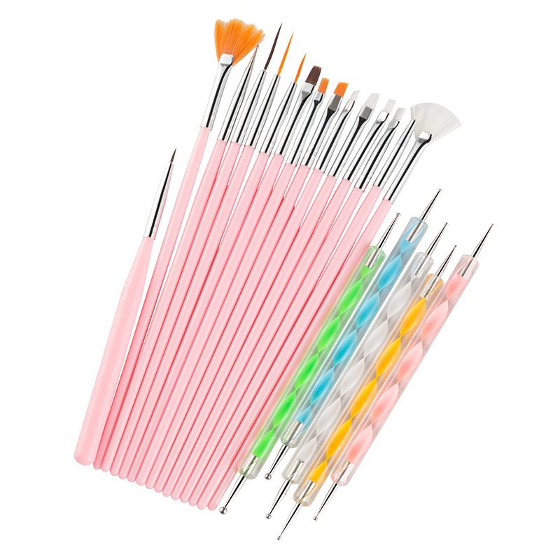 23PCS Nail Art Brushes Kit Lin - Detailing Brush Set ulasan dan harga